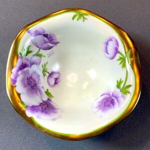 Antique 3 footed Dish PT Bavaria Hand‎ painted Porcelain Bowl signed by LaRoche